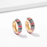 Flower Enamel Hoop Earrings Statement Circle Huggie Jewelry Brincos