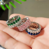 Dazzling CZ Eternity Silver Ring for Women Wedding