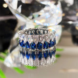 Dazzling CZ Eternity Silver Ring for Women Wedding