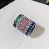 Dazzling CZ Eternity Silver Ring for Women Wedding