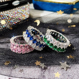 Dazzling CZ Eternity Silver Ring for Women Wedding