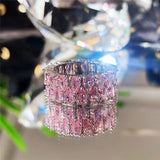 Dazzling CZ Eternity Silver Ring for Women Wedding