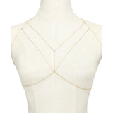 Geometric Silver Body Chain for Women Lady Sexy Chest Chain