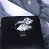 Geometric CZ Wedding Ring for Women Bohemian Beach Jewelry