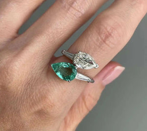 Geometric CZ Wedding Ring for Women Bohemian Beach Jewelry