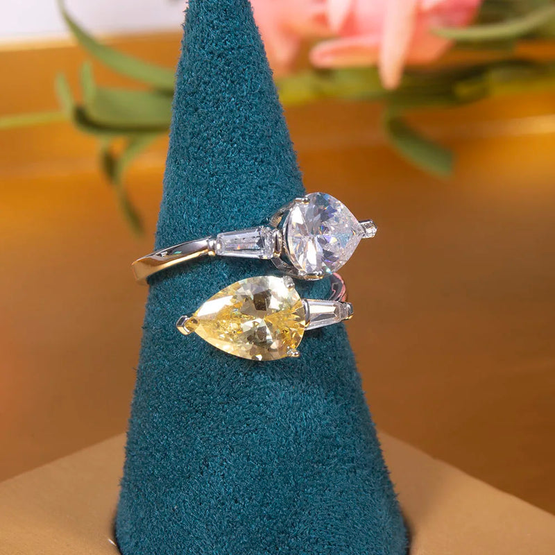 Geometric CZ Wedding Ring for Women Bohemian Beach Jewelry