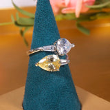 Geometric CZ Wedding Ring for Women Bohemian Beach Jewelry