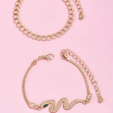 Alloy Snake 2 Pcs/set Bracelet Punk Chain Jewelry