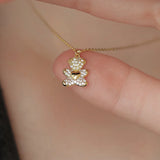 Bear Necklace Pendant Clavicle Chain Women Fine Jewelry
