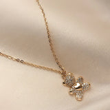 Bear Necklace Pendant Clavicle Chain Women Fine Jewelry