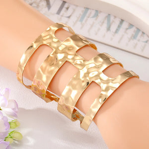 Wide Cuff Bracelet Open Bangle for Women Men Gift