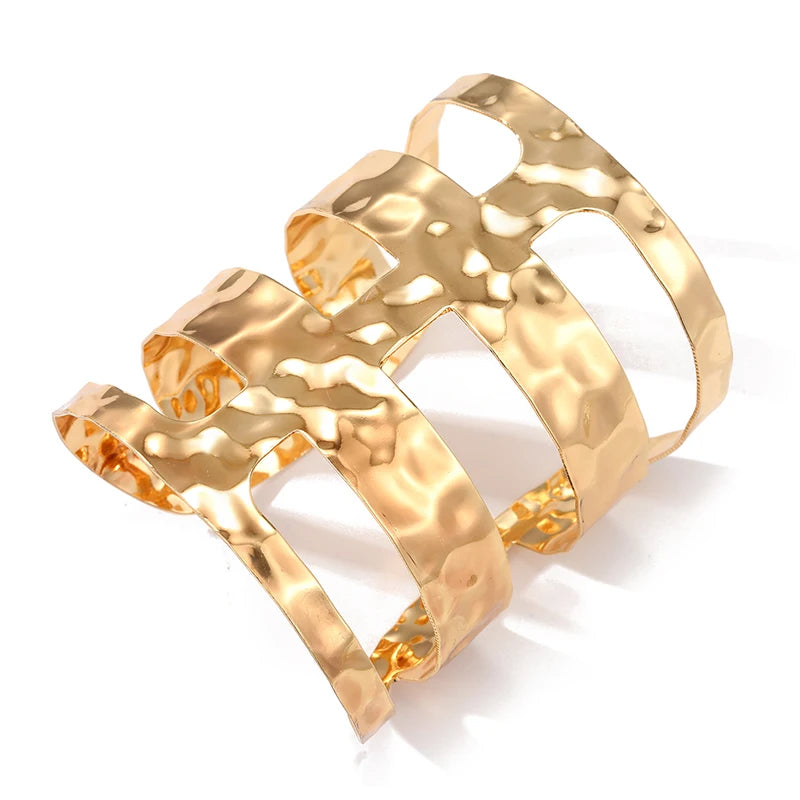 Wide Cuff Bracelet Open Bangle for Women Men Gift