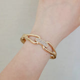Crystal Charm Cuff Bracelet Bangle for Women Wedding Party