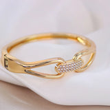 Crystal Charm Cuff Bracelet Bangle for Women Wedding Party