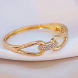 Crystal Charm Cuff Bracelet Bangle for Women Wedding Party
