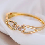 Crystal Charm Cuff Bracelet Bangle for Women Wedding Party