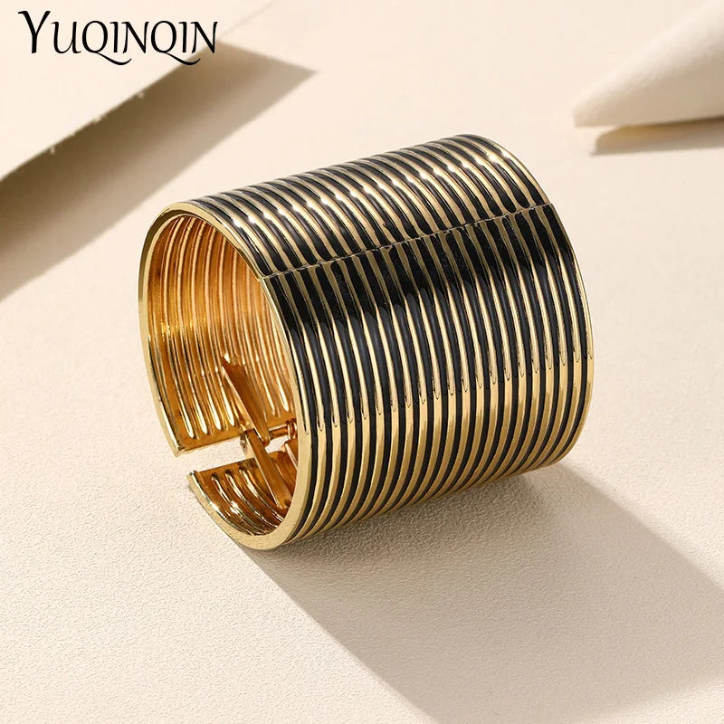 Vintage Stainless Steel Indian Wedding Bangles Women Wide Open Bracelets