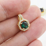 Zircon Round Charms Pendants Glass CZ Cubic Zircon Women Necklace Jewelry