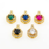 Zircon Round Charms Pendants Glass CZ Cubic Zircon Women Necklace Jewelry