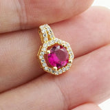 Zircon Round Charms Pendants Glass CZ Cubic Zircon Women Necklace Jewelry