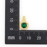 Zircon Round Charms Pendants Glass CZ Cubic Zircon Women Necklace Jewelry
