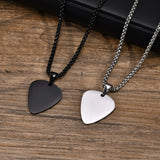 Waterproof Stainless Steel Guitar Pick Pendant, Music-lovers Jewelry
