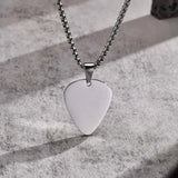 Waterproof Stainless Steel Guitar Pick Pendant, Music-lovers Jewelry