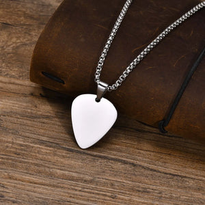 Waterproof Stainless Steel Guitar Pick Pendant, Music-lovers Jewelry