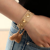 Heart Stars Braided Bracelet Lace Up Woven Adjustable Metal Buckle T
