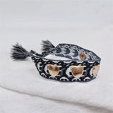 Heart Stars Braided Bracelet Lace Up Woven Adjustable Metal Buckle T