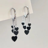 Heart Tassel Drop Earrings Bridal Wedding Party Jewelry