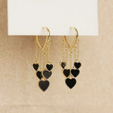 Heart Tassel Drop Earrings Bridal Wedding Party Jewelry