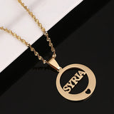 DIY Private Stainless Steel Necklaces Heart Charm Necklace