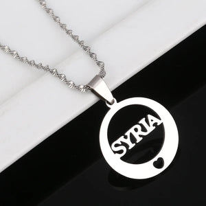 DIY Private Stainless Steel Necklaces Heart Charm Necklace