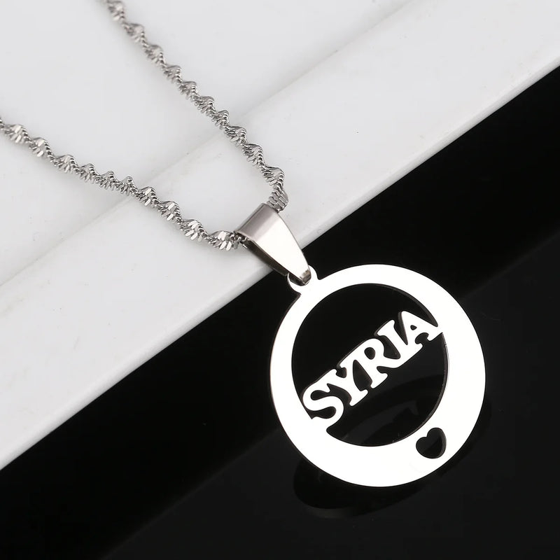 DIY Private Stainless Steel Necklaces Heart Charm Necklace