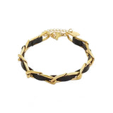 Leather Chain Wrap Stainless Steel Women Bracelets Female Vintage Charm Bangle