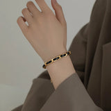 Leather Chain Wrap Stainless Steel Women Bracelets Female Vintage Charm Bangle
