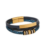 Leather Stainless Steel Braided Bracelet for Men