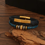 Leather Stainless Steel Braided Bracelet for Men