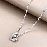 925 Silver Wing Heart Pendant Necklace Girl Birthday Gift NK129