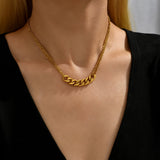 Minimalism Cuban Stainless Steel Necklace For Women Jewelry