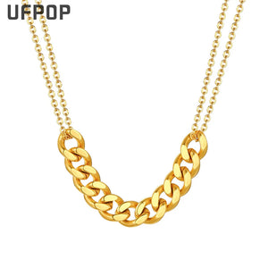 Minimalism Cuban Stainless Steel Necklace For Women Jewelry