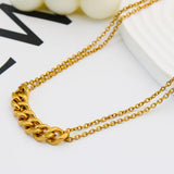 Minimalism Cuban Stainless Steel Necklace For Women Jewelry