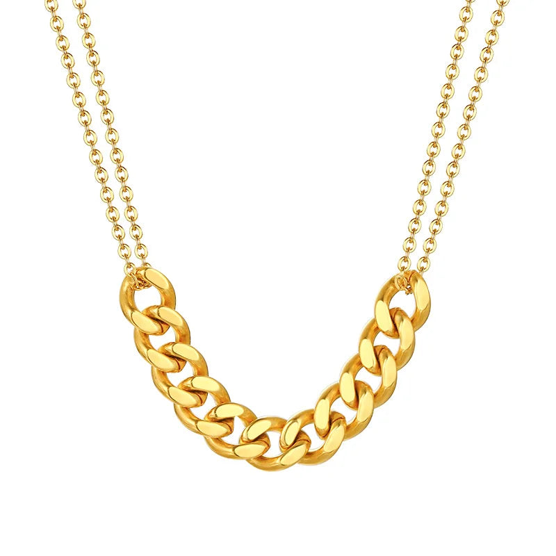 Minimalism Cuban Stainless Steel Necklace For Women Jewelry