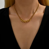 Minimalism Cuban Stainless Steel Necklace For Women Jewelry