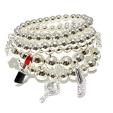 Multi-layered Pearl Beaded Bracelets Stretch Adjustable Gold CC