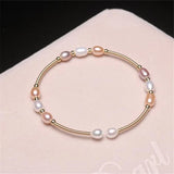 Freshwater Pearl Link Bracelet for Women Lobster Clasp Chain Jewelry