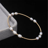 Freshwater Pearl Link Bracelet for Women Lobster Clasp Chain Jewelry
