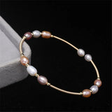Freshwater Pearl Link Bracelet for Women Lobster Clasp Chain Jewelry