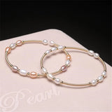 Freshwater Pearl Link Bracelet for Women Lobster Clasp Chain Jewelry